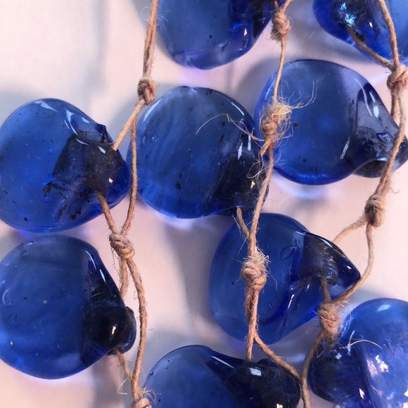 Handmade Blue Glass Necklace - Picture 6 of 6